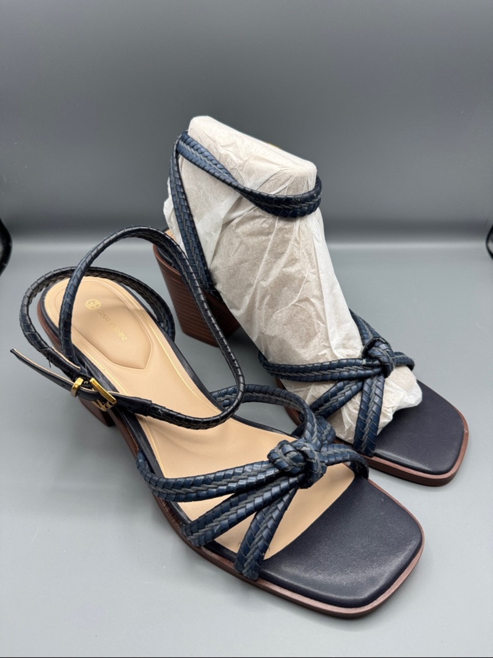 Giani Bernini Renaee Block Heel Woven Strappy Dress Sandals